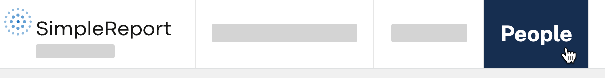 SimpleReport's top navigation, with the "People" tab selected